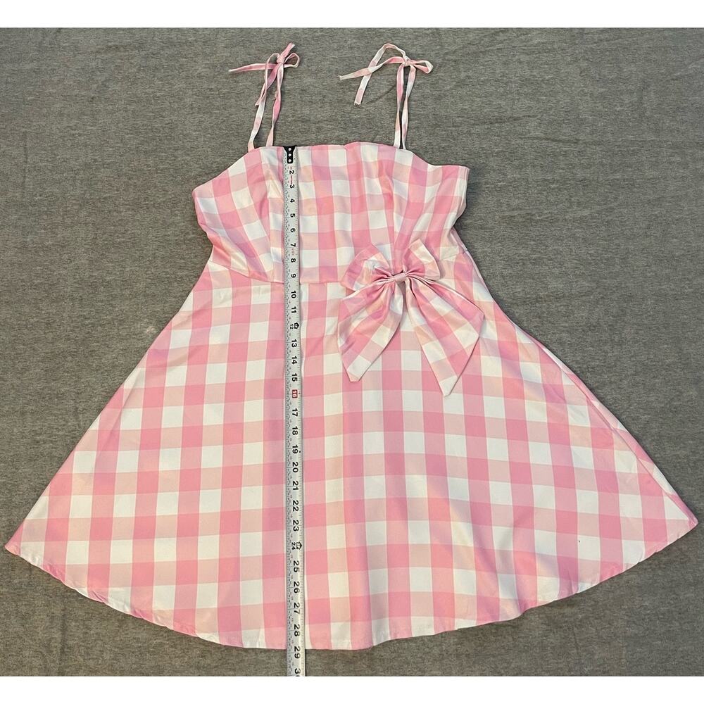 New Barbie Movie Womens XL Plaid Pink Dress Costume - Picture 10 of 12